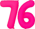 Pink Birthday Number 76 Balloons 40IN Fluorescent Pink 67 Foil Balloon | by YOIOZAIZAI