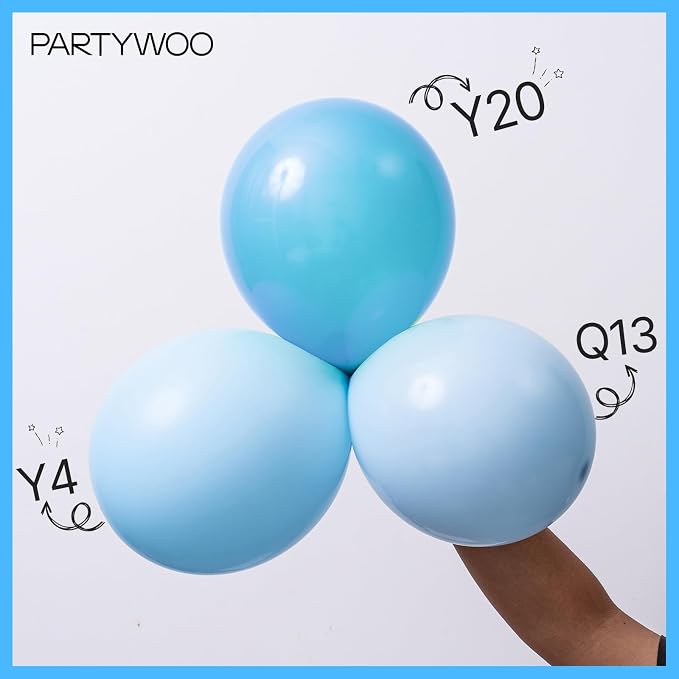 PartyWoo Baby Blue Balloons 50pcs Light Pastel Sky Aqua Blue Color | 5 Inch - Image 5