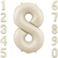 Cream Number 8 Balloon 40 Inch, Foil Numeral by Unknown
