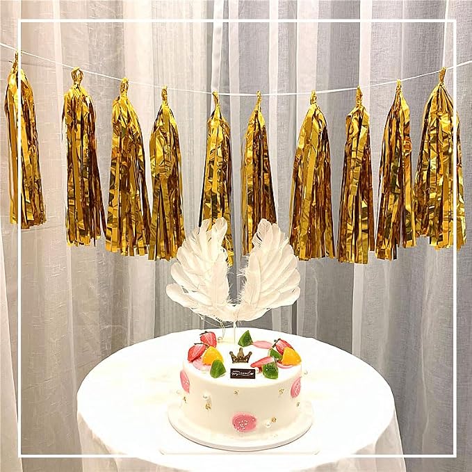 Gold Tassel Garland 20 Pcs, Tissue Paper Tassels Garland Banner - Image 4