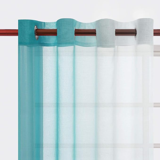 DWCN Teal Ombre Sheer Curtains - Image 3