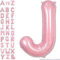 Pastel Pink Balloon Letter J, Large Mylar Alphabet J Custom Balloon Letter by Lingqiang