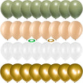 Balloons Green Gold, 60 Packs 12 Inch Retro Sage Green Gold Metallic Balloon by Togvu