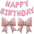 Vuzvuv Pink Happy Birthday Balloons, 38 Inches Huge Bow Aluminum Foil Balloons by Vuzvuv