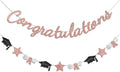 Congratulations Banner Rose Gold Graduation Decorations Class of 2026 Prestrung by Vofrise