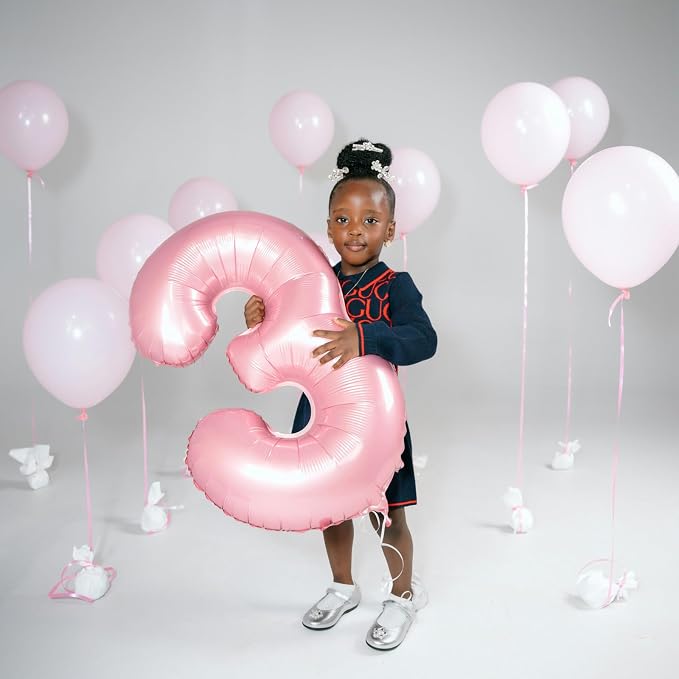 40 Inch Pink Number 4 Foil Balloon - Image 4