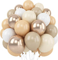 Neutral Balloons, 60 Packs 12 Inch Double Stuffed Beige Cream Sand White by Togvu