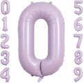 40" Pastel Purple Foil Number 0 Balloon by TNCDJKPA