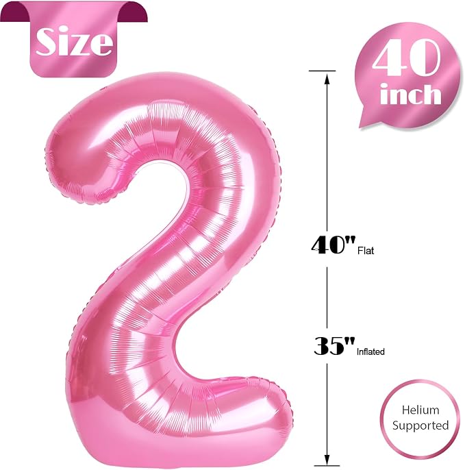 Pink Number 2 Balloon 40 Inch - Image 5