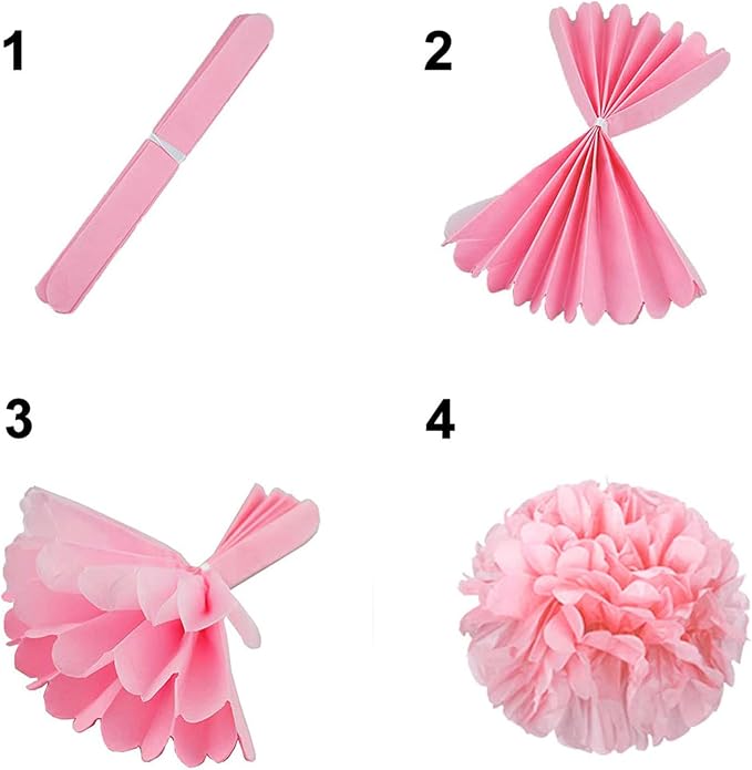 12Pcs Blue Hanging Tissue Paper Pom Poms, Pompoms Flowers - Image 5