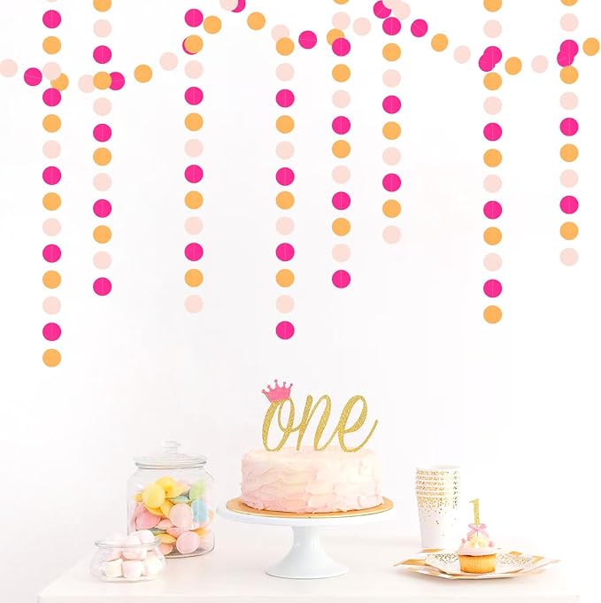 Hot-Pink Burnt-Orange Fall Party-Decorations Garland - 64Ft Birthday Baby - Image 5