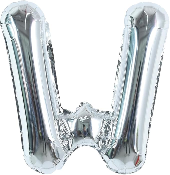 TONIFUL 40 Inch Large Silver Letter W Foil Balloons Alphabet Balloons | Giant by TONIFUL