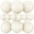 12Pcs Cream White Round Foil Balloons by vibzox