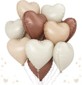 Cream Brown Heart Balloons by TAOYE