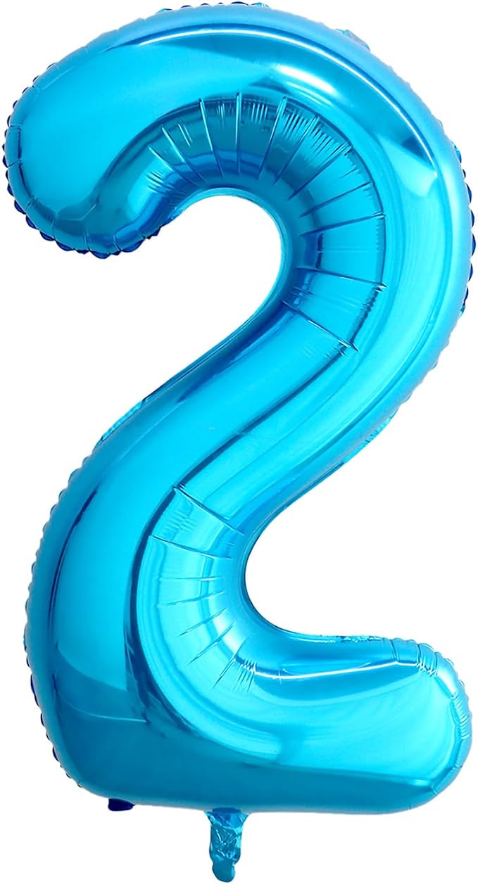40 Inch Blue Number 2 Balloon, Giant Number Balloons, Birthday Decorations | by Unknown