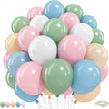 Pink Blue Green Balloons, 12 Inch 50pcs Pastel Light Baby Pink Blue Sage Dusty by HILAVO