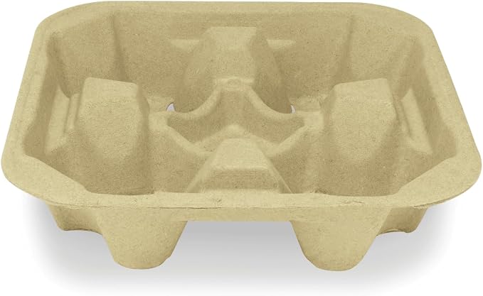 Karat Disposable Drink Carrier | 300 Pack | 4-Cup Molded Fiber Drink Carrier - Image 5