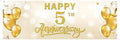 Large Happy 5th Anniversary Banner Five Themed Garden Backdrop Banner Company by WeBenison