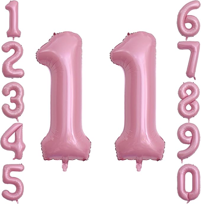 Pearlescent Pink Number 11 Balloon 40 Inch, Pastel Foil by Unknown