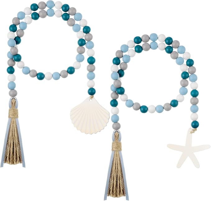 Janinka 2 Pcs Farmhouse Seashell Bead Garland by Janinka