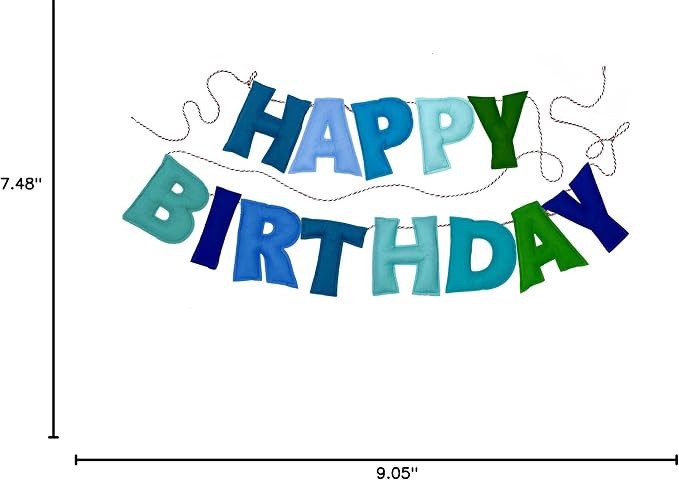 Pre-Strung 3D Felt Happy Birthday Banner, Handmade Happy Birthday Sign - Image 9