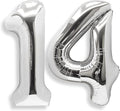 AULE 40 Inch Silver 14 Balloon Number Foil 0-9 Birthday Big Numbers | Birthday by AULE