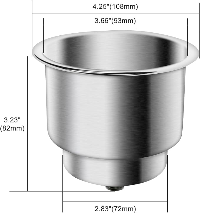 Amarine Made 4pcs Stainless Steel Cup Drink Holder - Image 3
