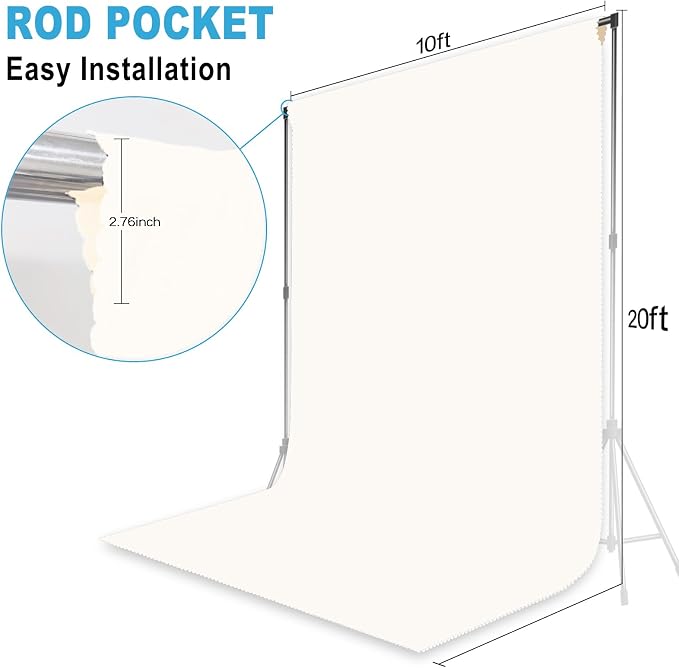 Ivory Photography Backdrop for Photoshoot, 10X20 FT | Versatile Studio Photo - Image 7