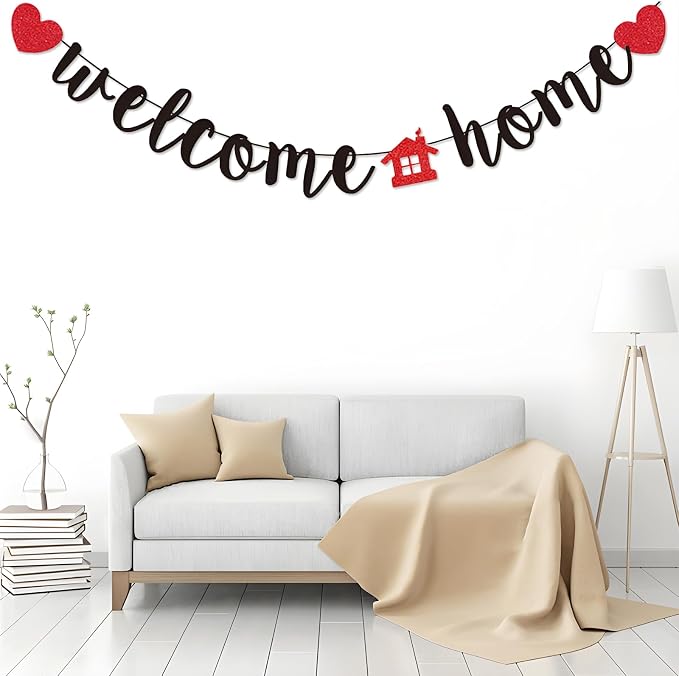 Pre-Strung Black Welcome Home Banner, 8 ft Strand | Fully Assembled and Ready - Image 4