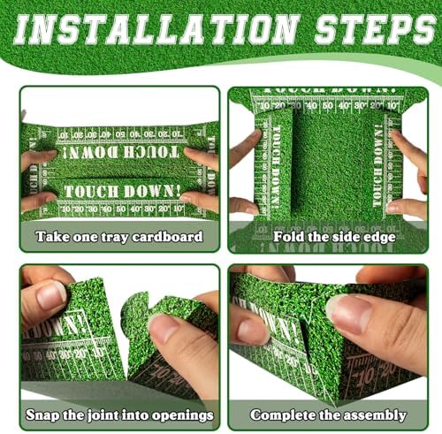 50 Pcs Football Party Decorations, Disposable Food Tray, 2 Designs - Image 3