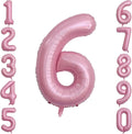 Pearlescent Pink Number6 Balloon 40Inch, Shiny Foil by Unknown