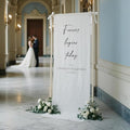 Wedding Welcome Sign Banner Personalized Custom Name Linen Fabric Wedding by Custom