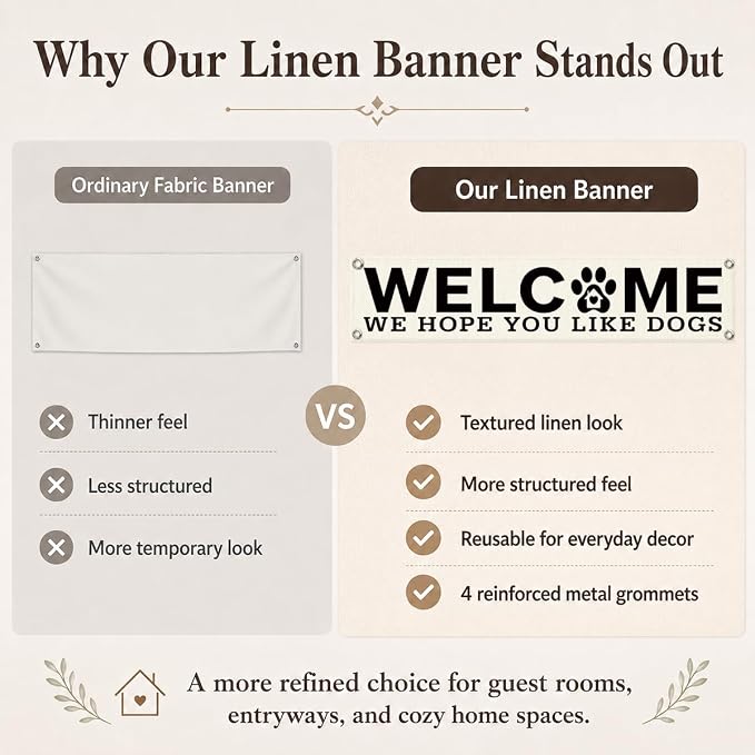 Welcome Hanging Banner, Dog Wall Decor Banner, Rustic Welcome Sign - Image 4