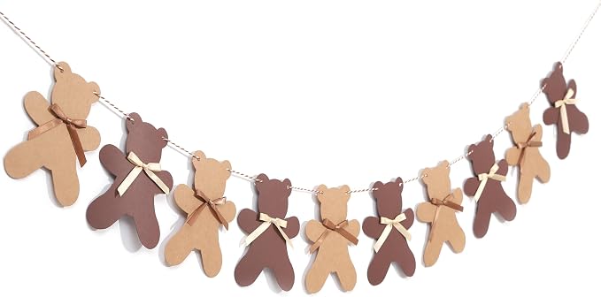 We Can Bearly Wait Teddy Bear Garland -Teddy Bear Birthday or Gender Reveal - Image 8
