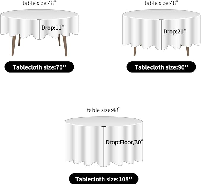 Ascoza 2pack 108 Inch Emerald Round Tablecloth in Washable Polyester Fabric for Wedding/Banquet/Restaurant/Parties