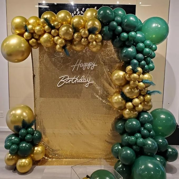 Green and Gold Balloons Arch Kit - Image 8