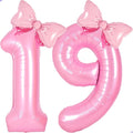 Pink 19 Balloon Numbers Pink Birthday Decorations by Unknown