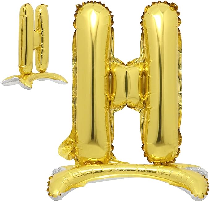 16" Standing Gold Alphabet Letter and Number Balloons Aluminum Hanging Foil by RUIANSI