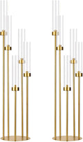 2PCS Gold Floor Candelabra, 5 Arm Candle Holder Tall Floor Candle Holder by WeddingPartyDecoration