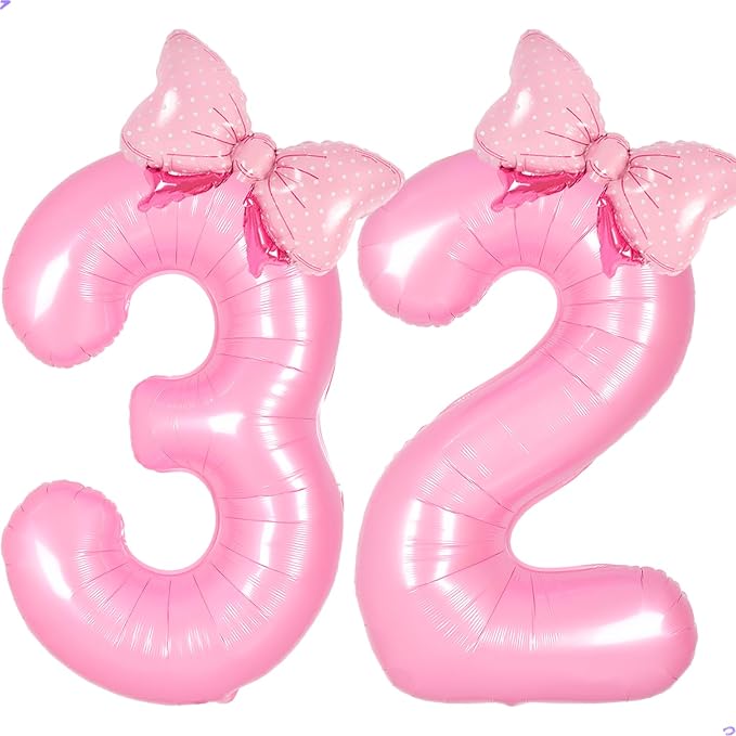 Pink Coquette Birthday Decorations 32 23 Balloon Numbers by Unknown