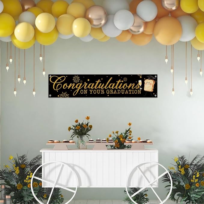 Graduation Party Banner Decor, Congratulations on Your Graduation Hanging Sign - Image 4
