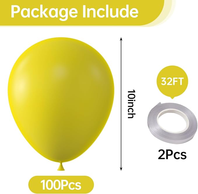 10 Inch Yellow Balloons - Image 2