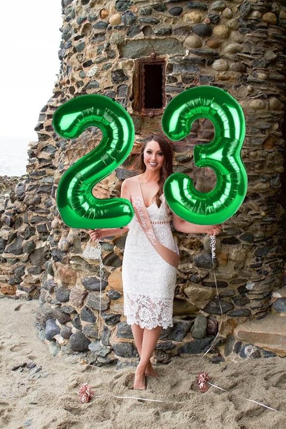 Number 3 Balloons 40 Inch for 3rd 33 Birthday Party Decorations, Dark Green | - Image 3