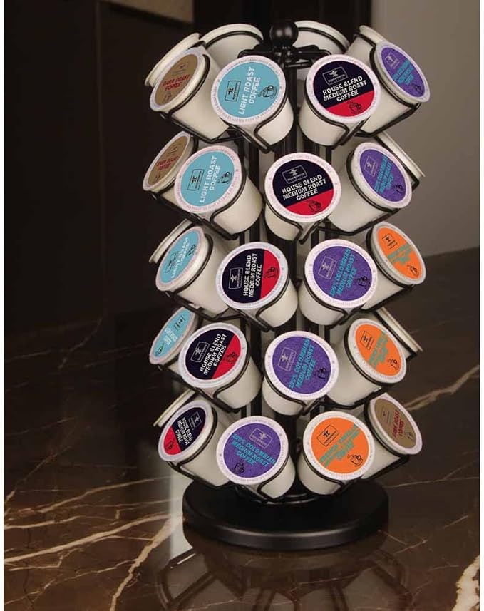 K Cup Holder, Coffee Pod Holder Storage Organizer Stand, 40 Pods Carousel | K by BLACKSMITHFAMILY