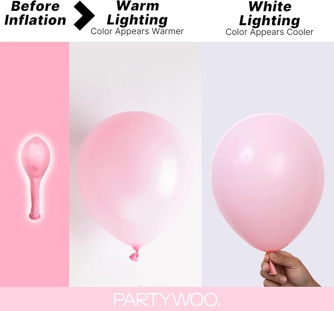 PartyWoo Light Pink Balloons 99pcs Different Sizes of 36 18 12 10 5 Inch Pastel - Image 3