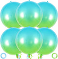 Metallic Gradient Blue Balloons, 22 Inch Large Sphere Round Balloons by AIQINHU