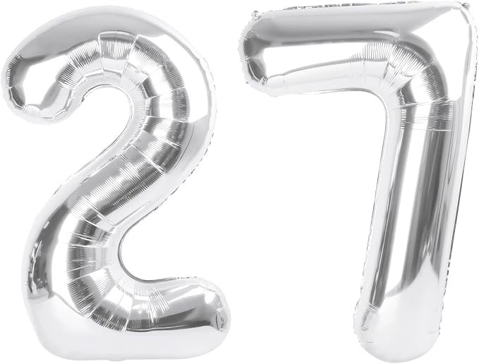 27 Balloon Numbers 40Inch for 27th Year Old Birthday Decorations, Inflation by Mluchee