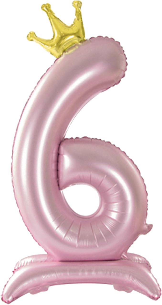 Crown Pink Number 6 Balloon by Tellpet