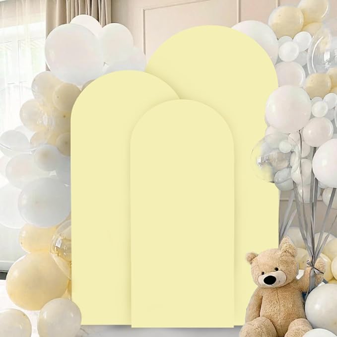 FANPROMS Wedding Arch Cover Set 5FT 6FT 7FT Yellow Spandex Arch Covers Stretchy - Image 5