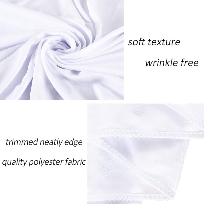 AK TRADING CO. 10 feet x 10 feet Polyester Backdrop Drapes Curtains Panels with Rod Pockets - Wedding Ceremony Party Home Window Decorations - White